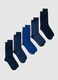 Multipack of short blue cotton-elastane socks with stripes and polka dots_0