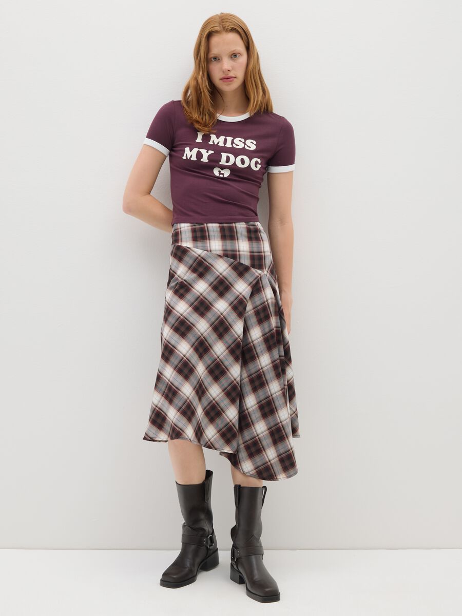Bordeaux stretchy cotton women's T-shirt_1