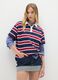 Multicolour pure cotton oversized striped polo_1