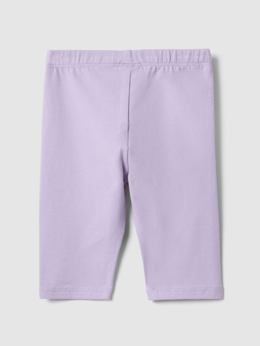 Girls' purple stretch cotton leggings with skinny fit_1