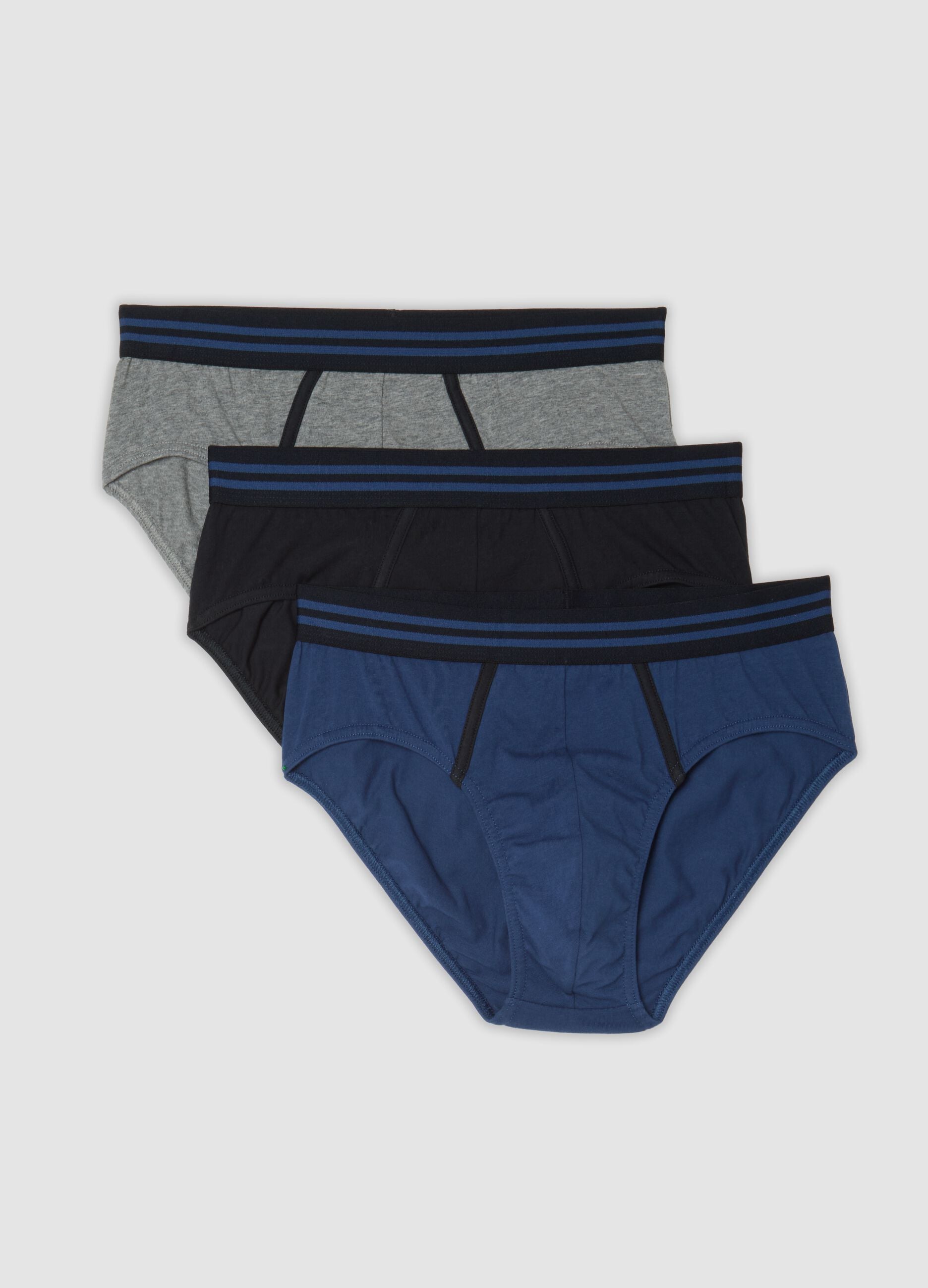 Tripack slip in cotone organico elasticizzato multicolor