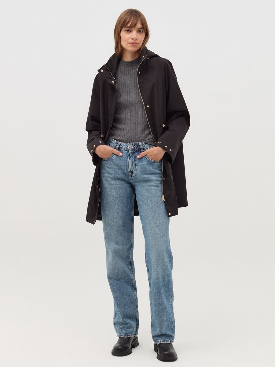 Solid colour parka with hood_1