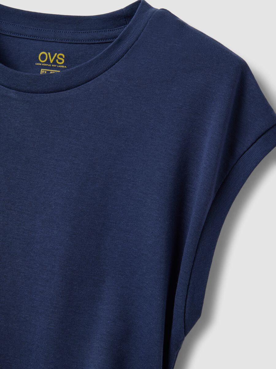 Top blu in puro cotone_1