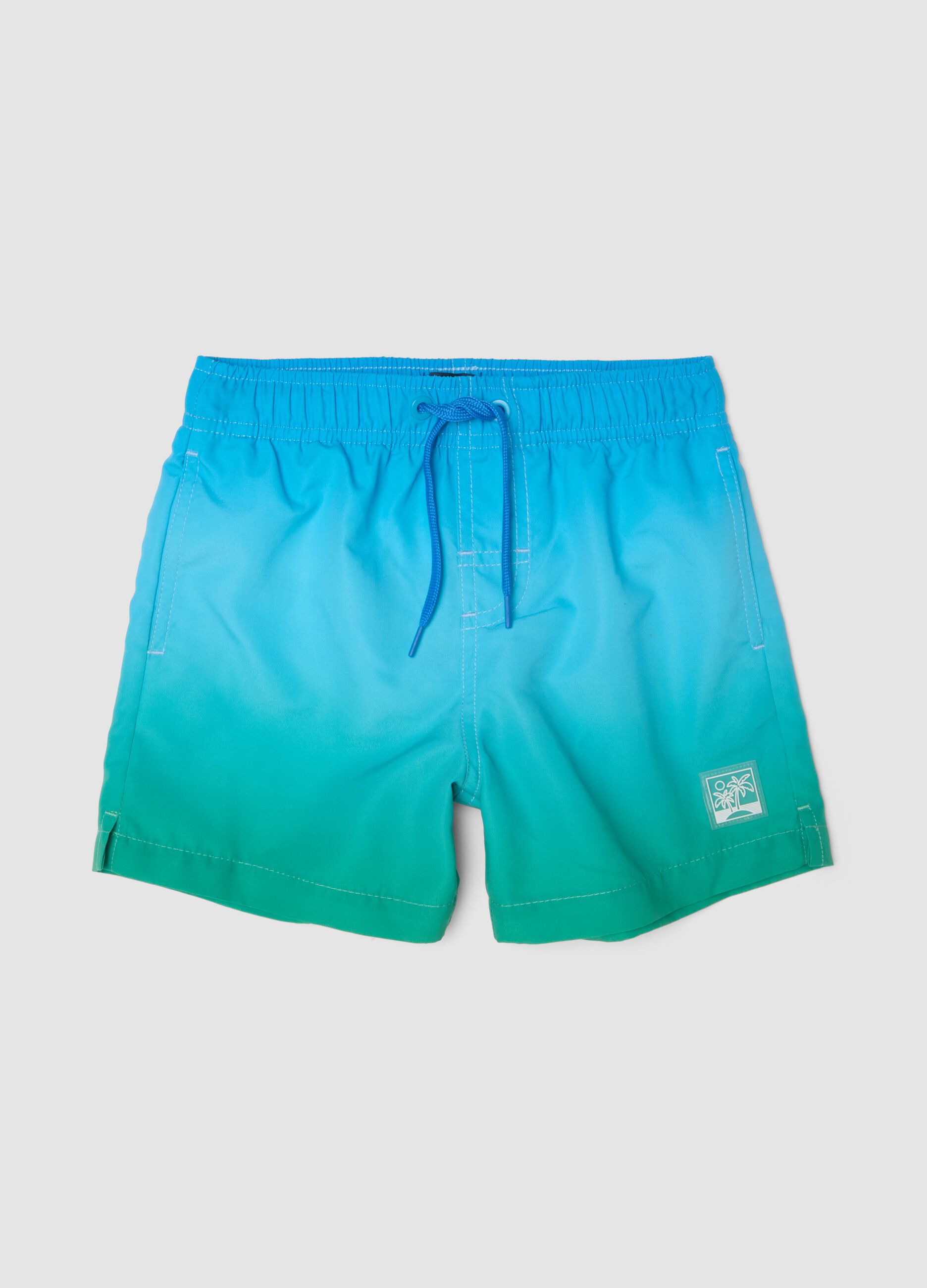 Blue Ombre Swim Shorts with Elasticated Waist