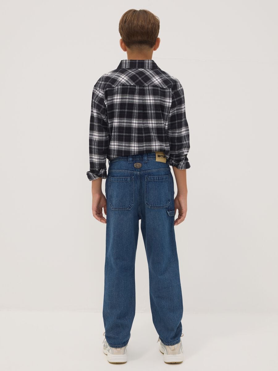 Blue pure cotton jeans with comfort-fit pockets_2