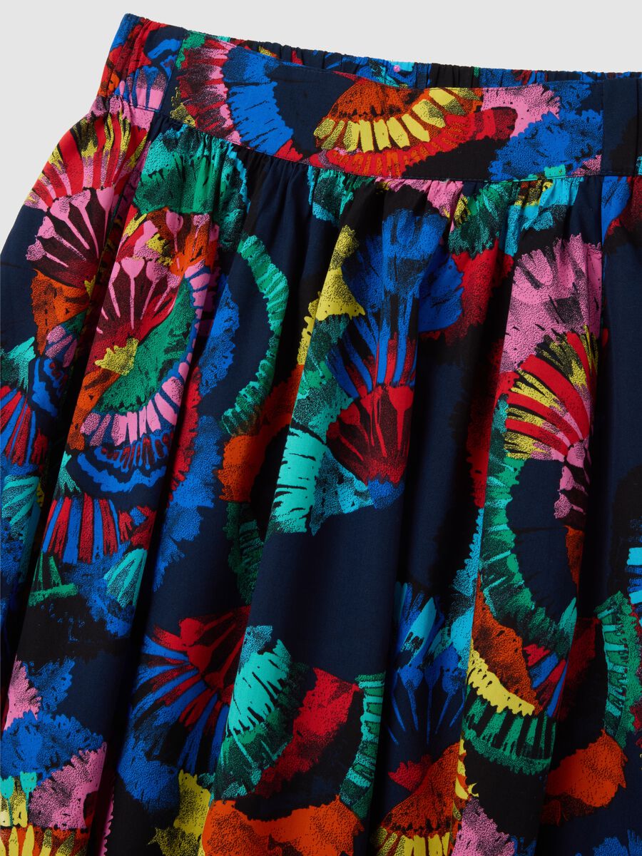 Women's long skirt in pure cotton multicolour regular fit_5