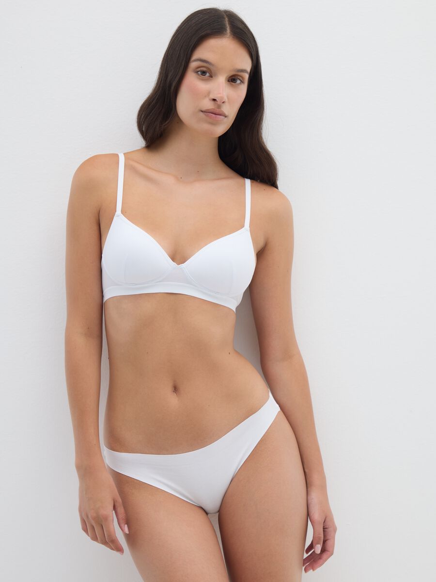 Slip brasiliano in cotone bianco regular fit_0