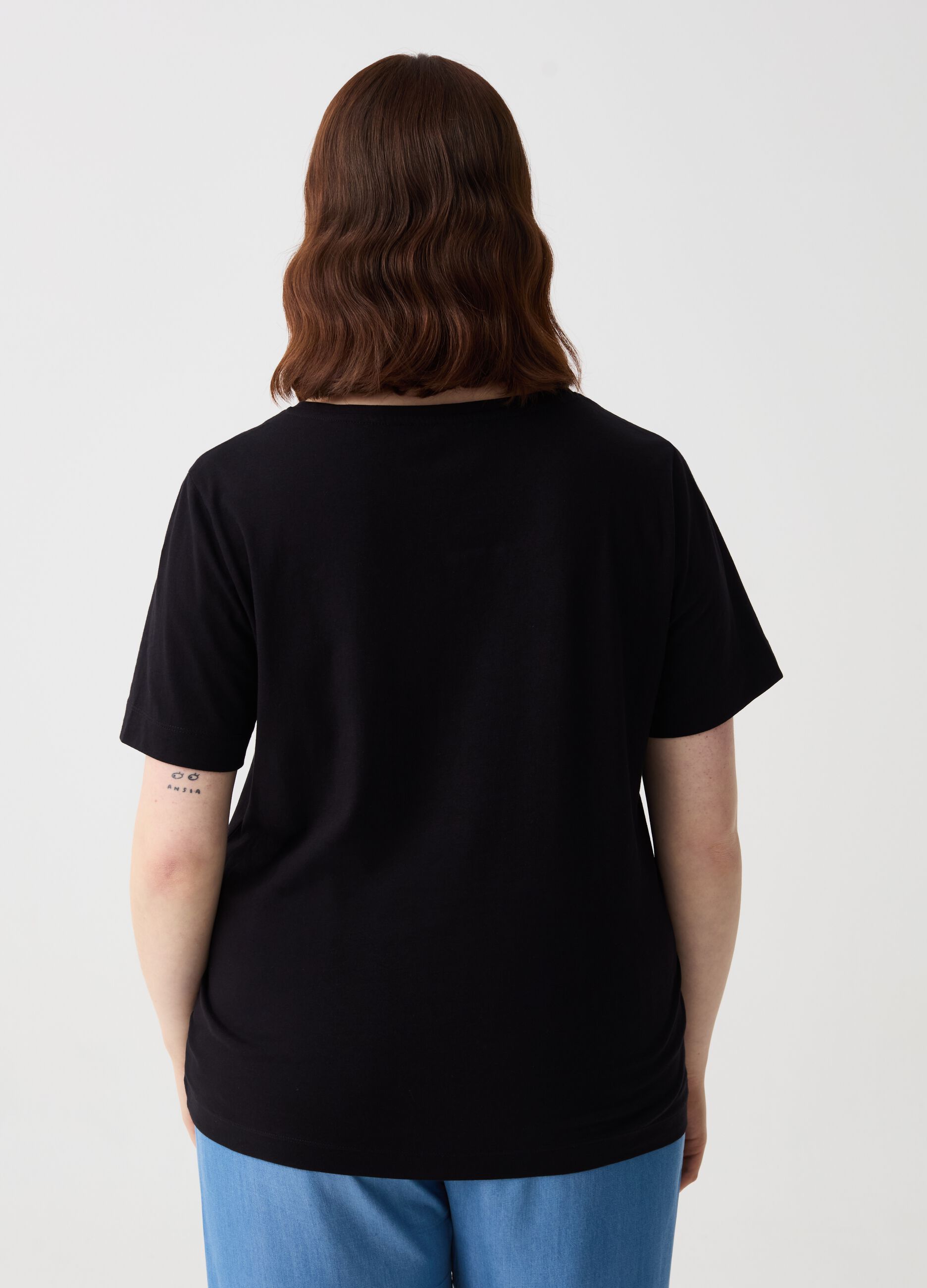 Essential Curvy T-shirt with lettering print