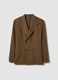 Brown Slim Fit Double Breasted Blazer_0