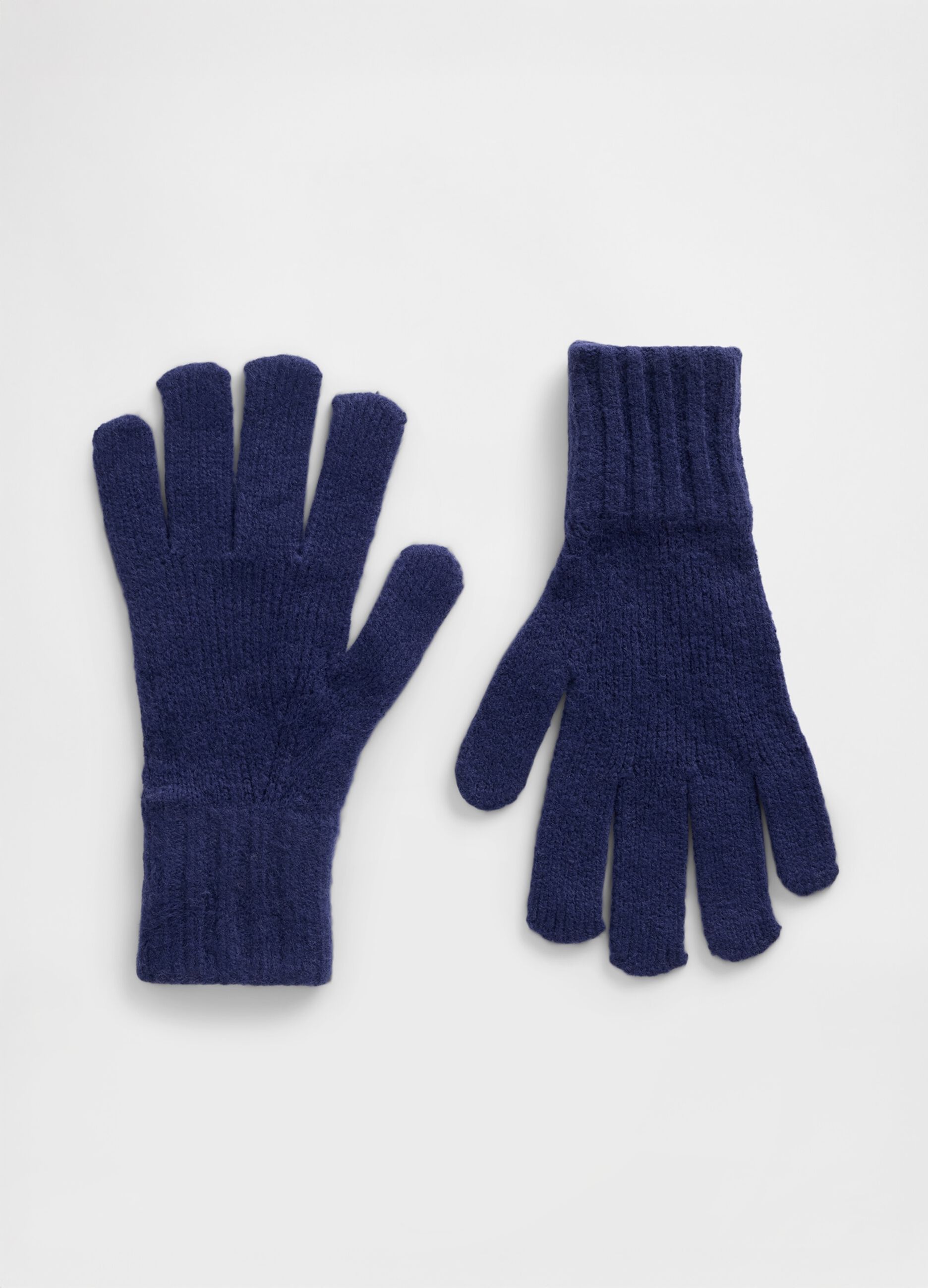 Blue gloves in cotton and acrylic blend