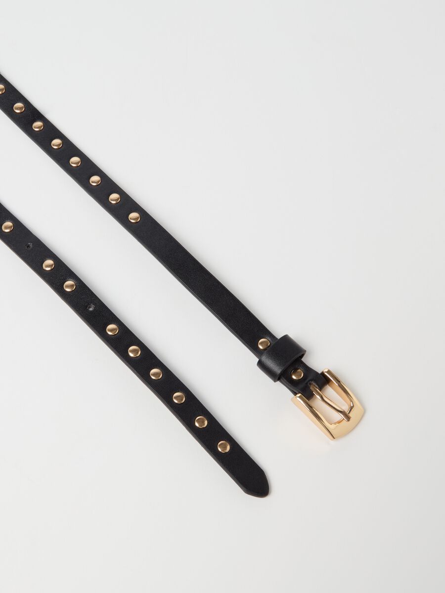 Thin belt with double strap and micro studs_1