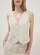 Beige linen-blend slim-fit waistcoat with buttons_3