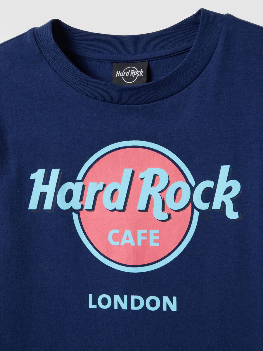 Blue pure cotton t-shirt regular fit with Hard Rock Cafe logo_5