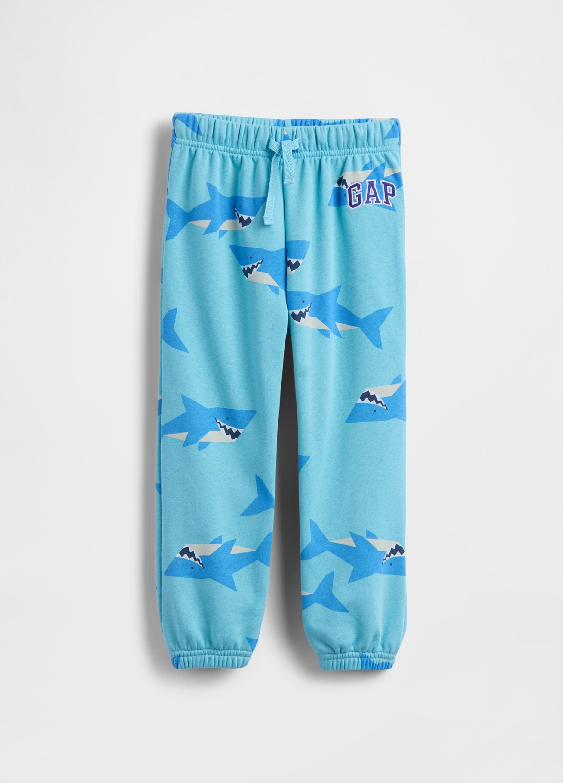 Cotton-blend joggers with shark print
