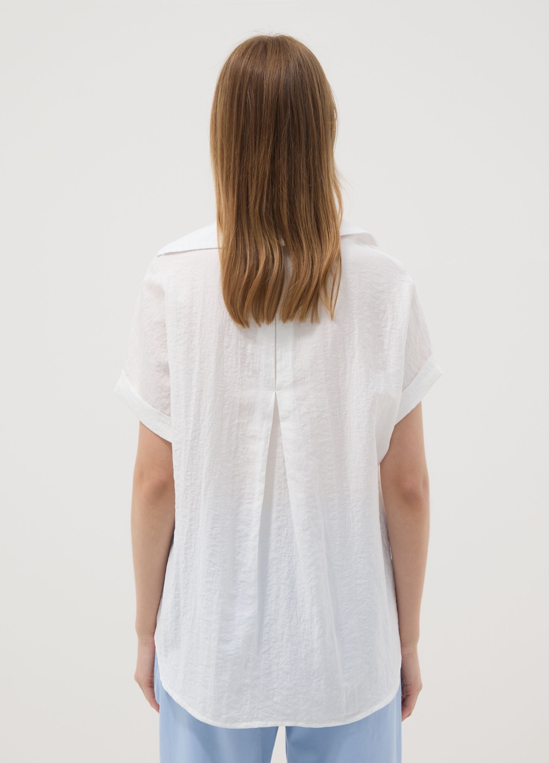 White viscose-blend shirt