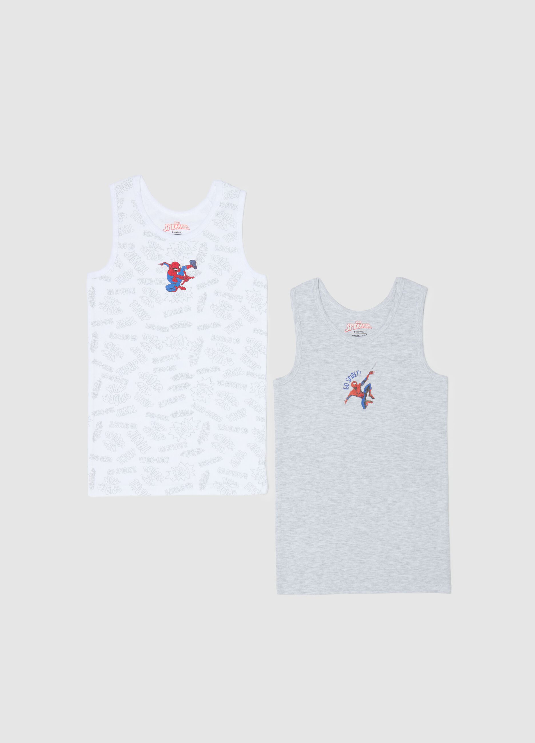 Two-pack racerback vests with Spider-Man print