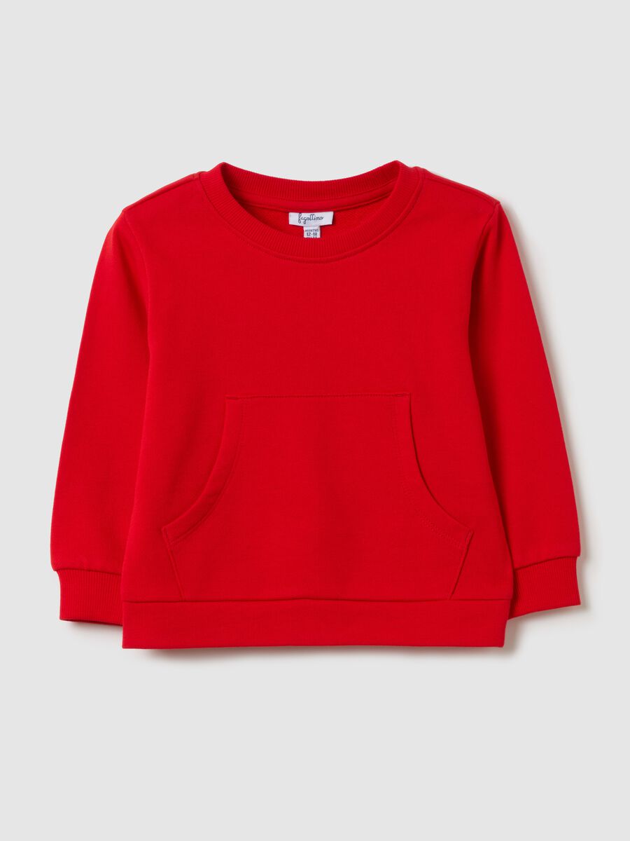 French terry sweatshirt with pouch pocket_0