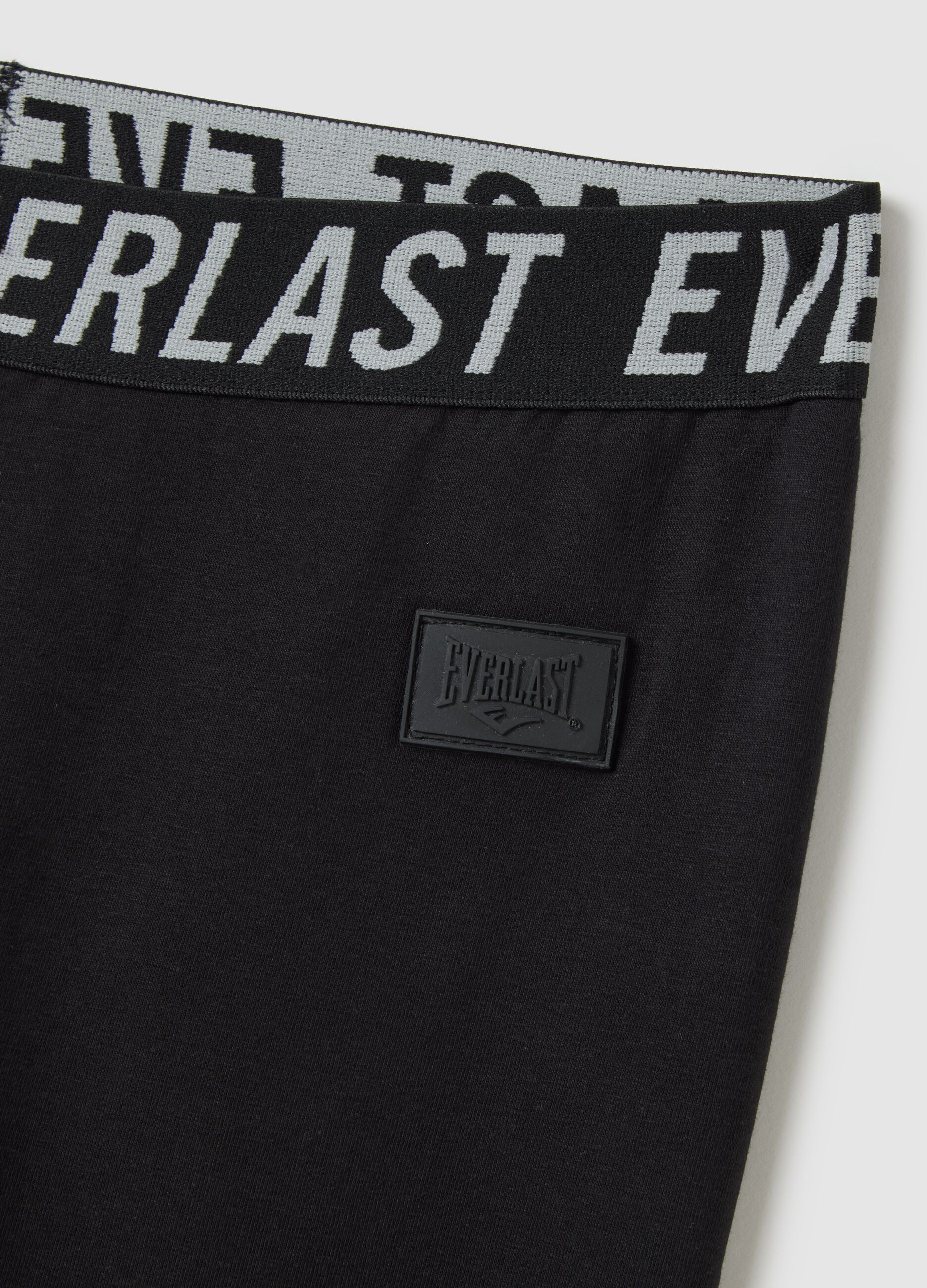 Black Stretch Cotton Regular Fit Leggings Everlast