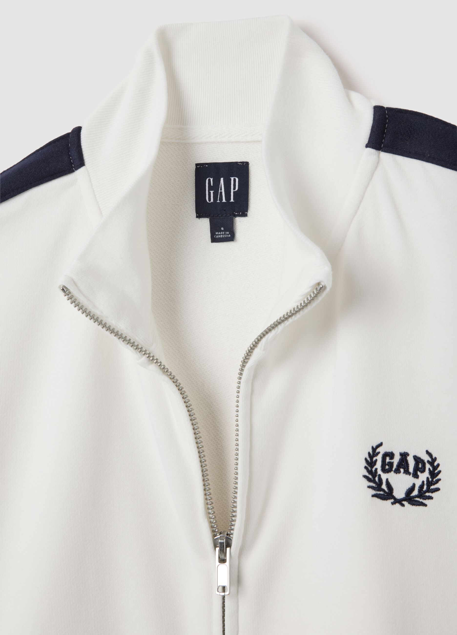 White sports jacket with blue details