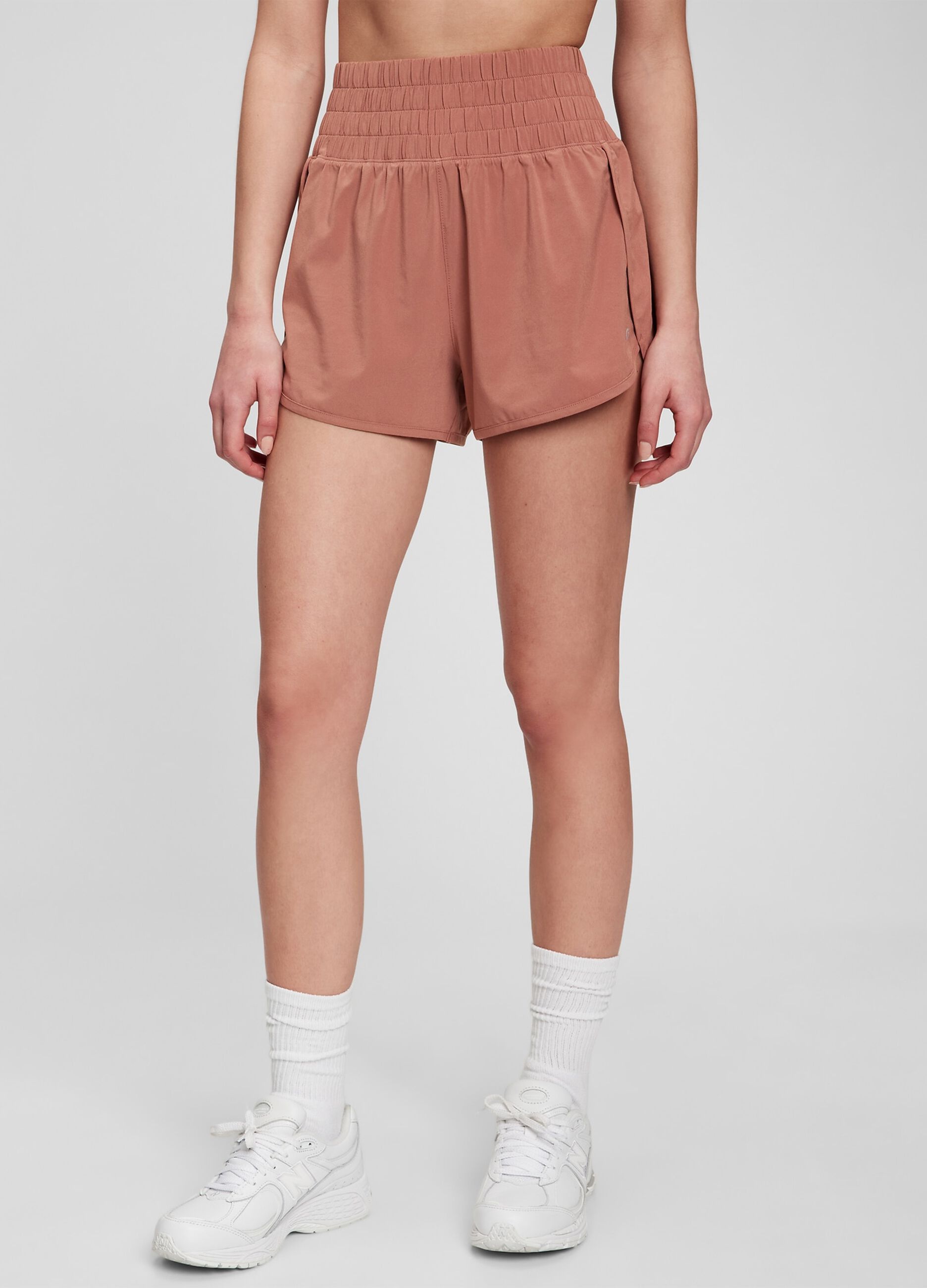 Solid colour high-rise shorts