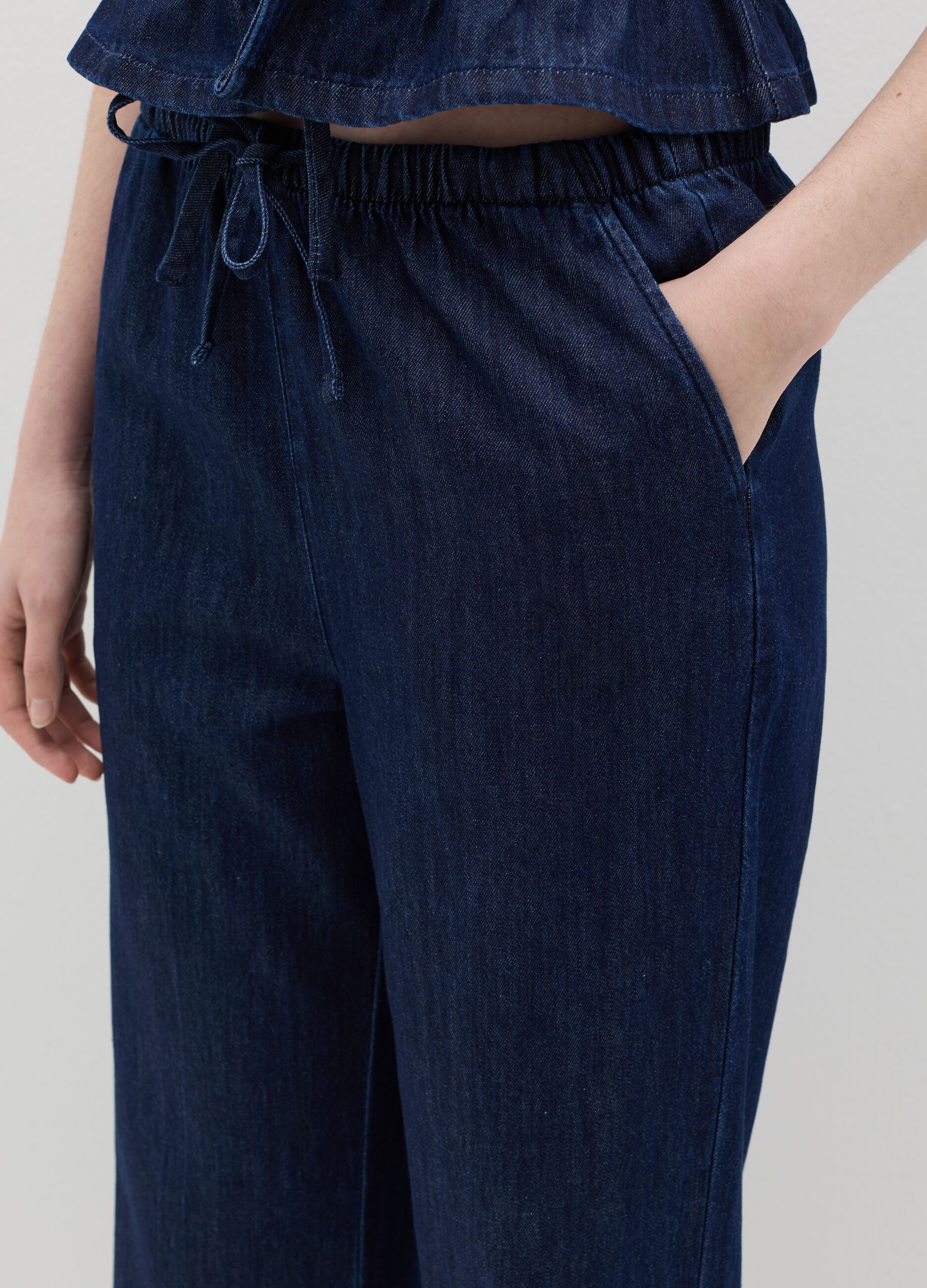 Wide-leg trousers in denim