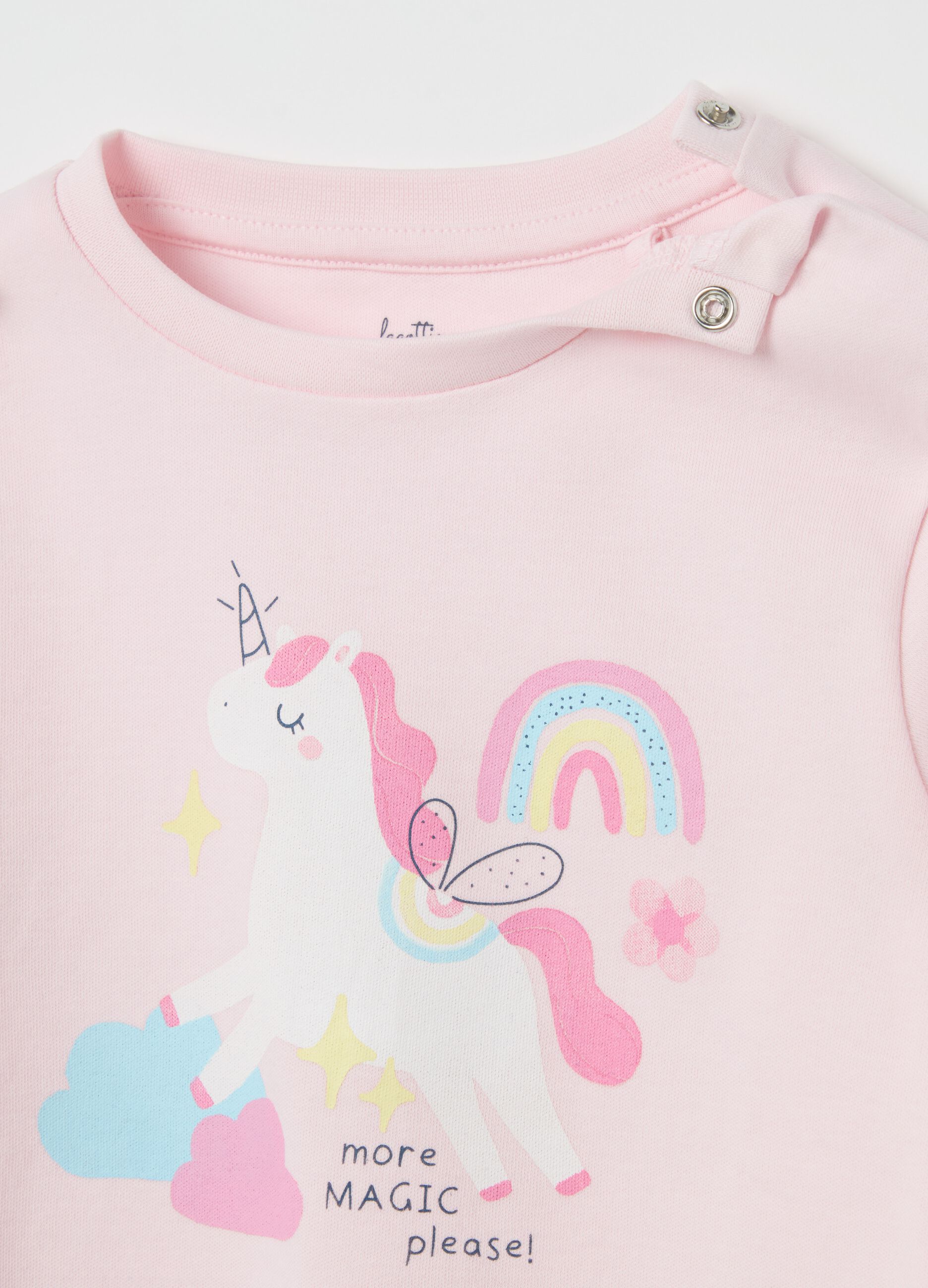 Pigiama in cotone con stampa unicorni 