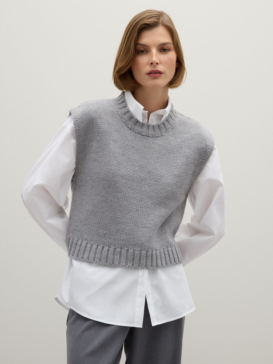 Gilet grigio oversize_0