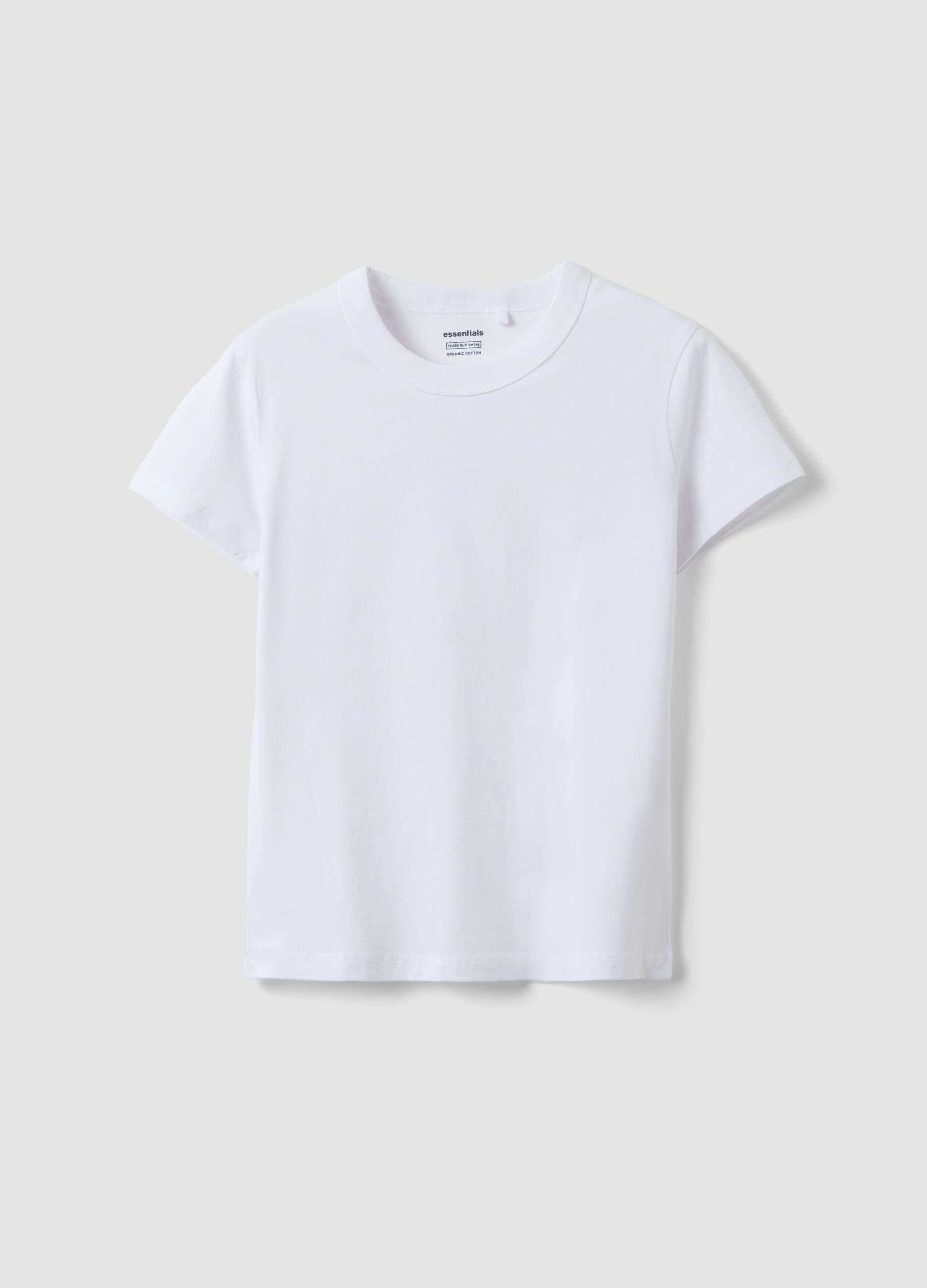 Girls&rsquo; white stretch cotton regular-fit T-shirt