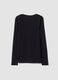 Maglia nera in cotone organico elasticizzato girocollo_2