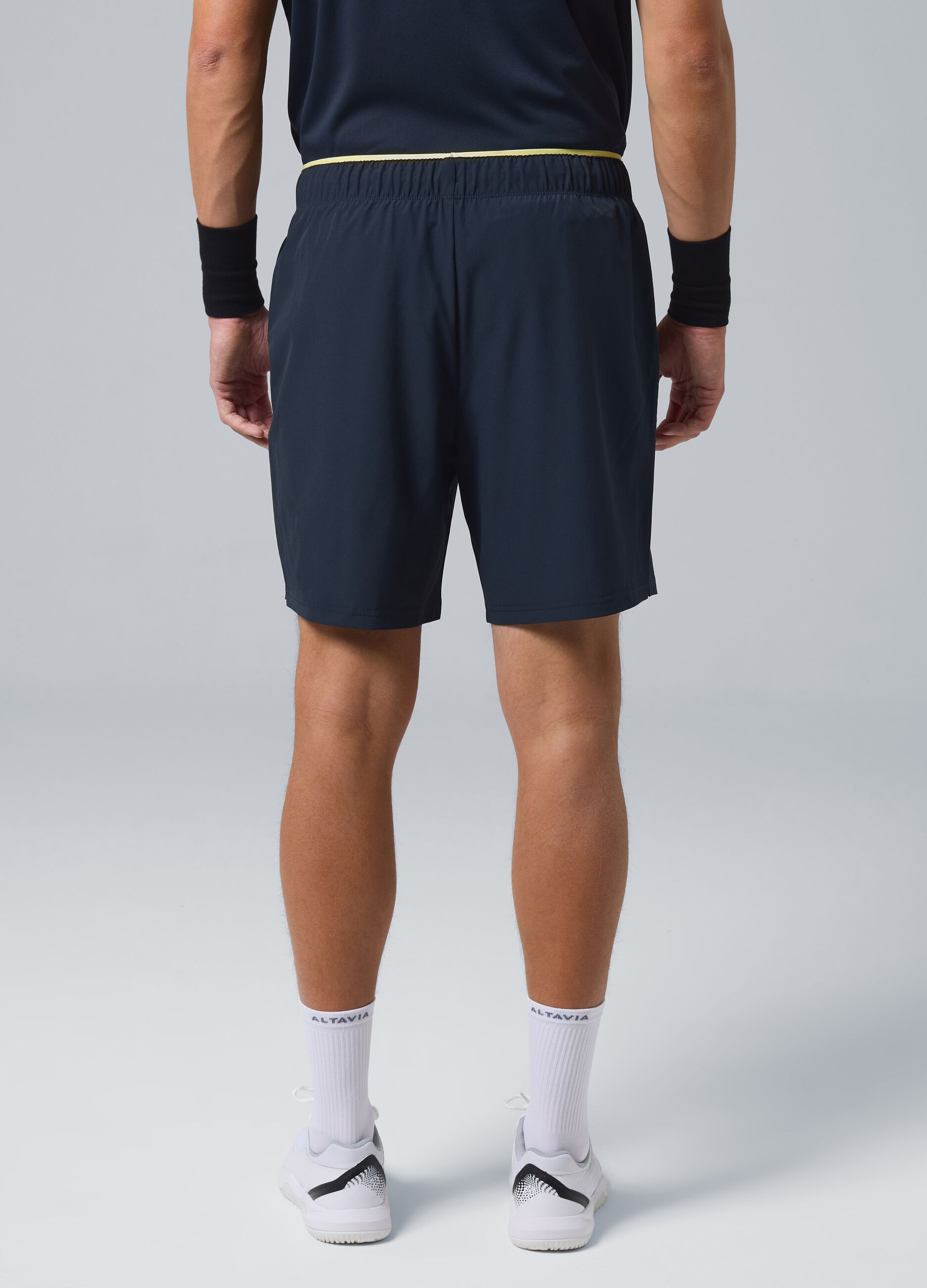Black ALTAVIA COURT stretch-fabric sports shorts