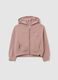 Girls' pink pure cotton hoodie with zip_0