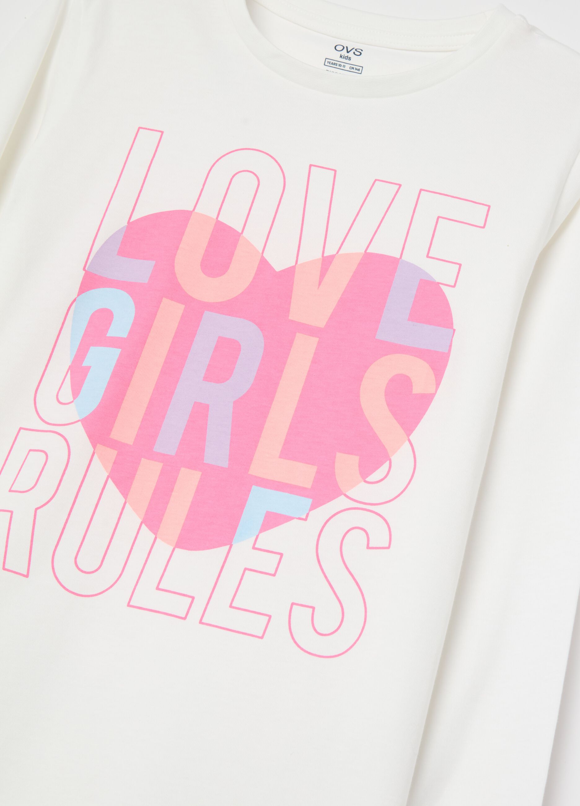 Pigiama in cotone bio con stampa "Love Girls Rules"