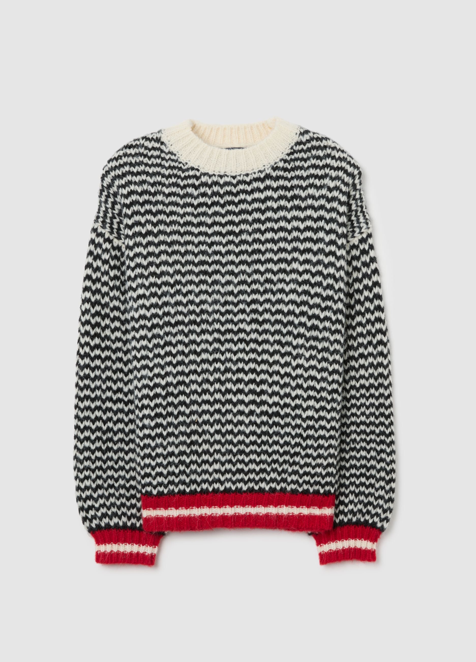 Multicolour striped regular fit sweater