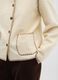 Beige regular fit jacket with buttons and pockets_3