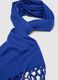 Blue viscose-linen blend scarf with fringes_1