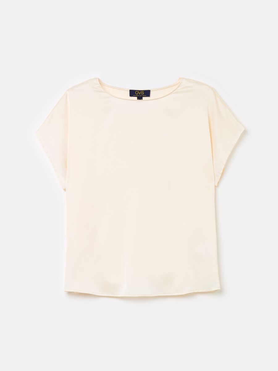 Blusa in satin con maniche a kimono_4