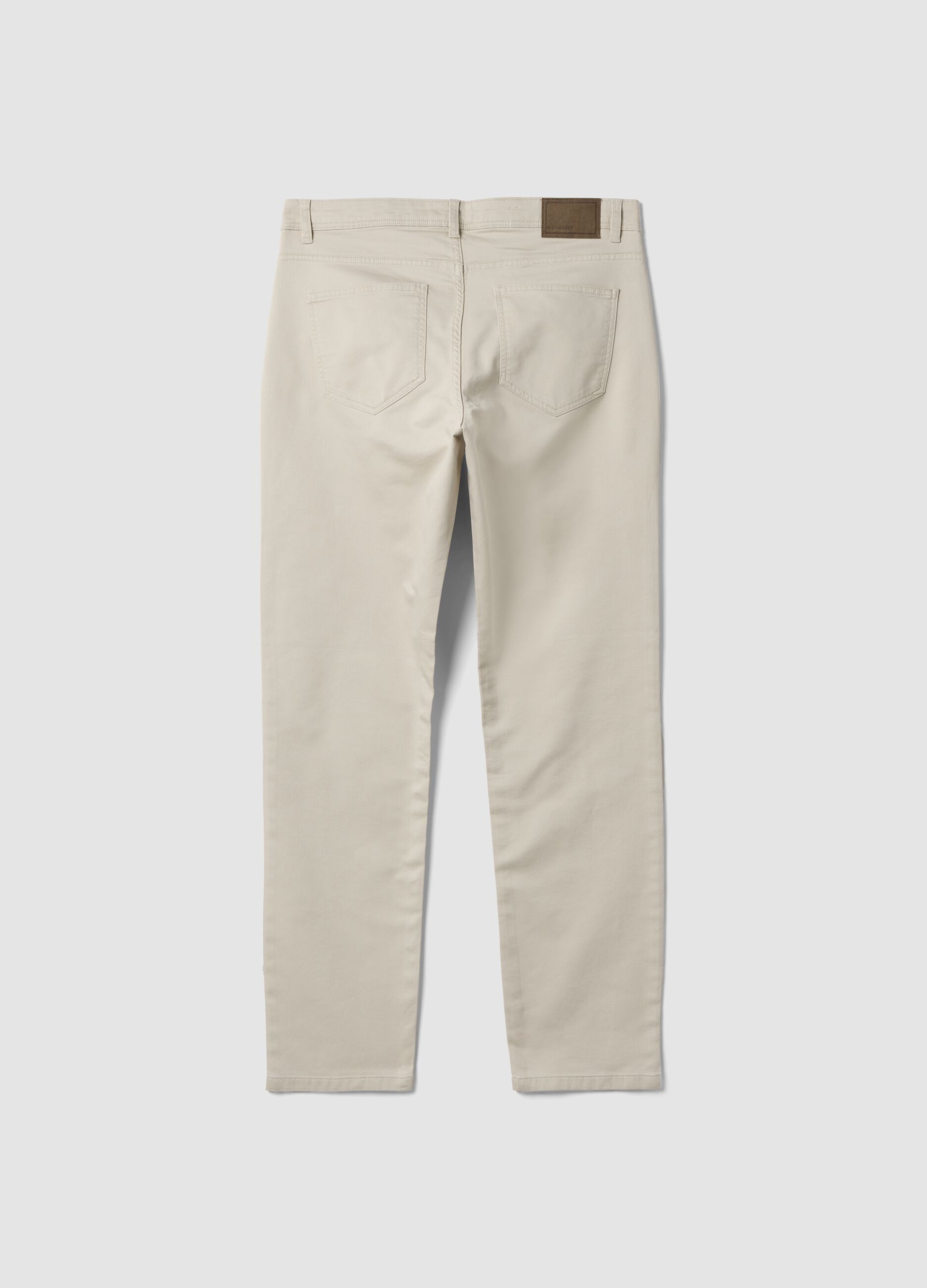 Green slim-fit stretch cotton dobby trousers
