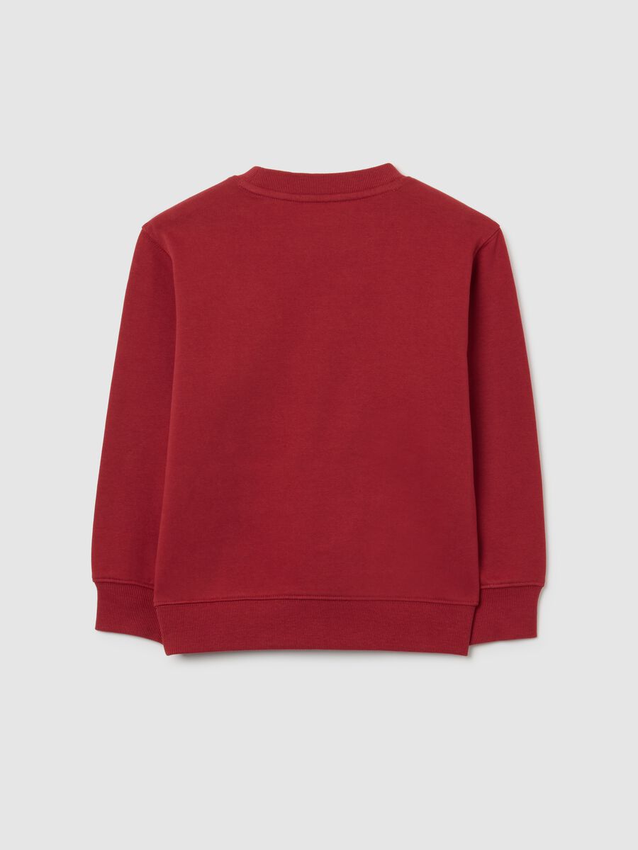 Red regular fit pure cotton children's sweatshirt_1