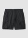Black pure cotton cargo Bermuda shorts, regular fit_4