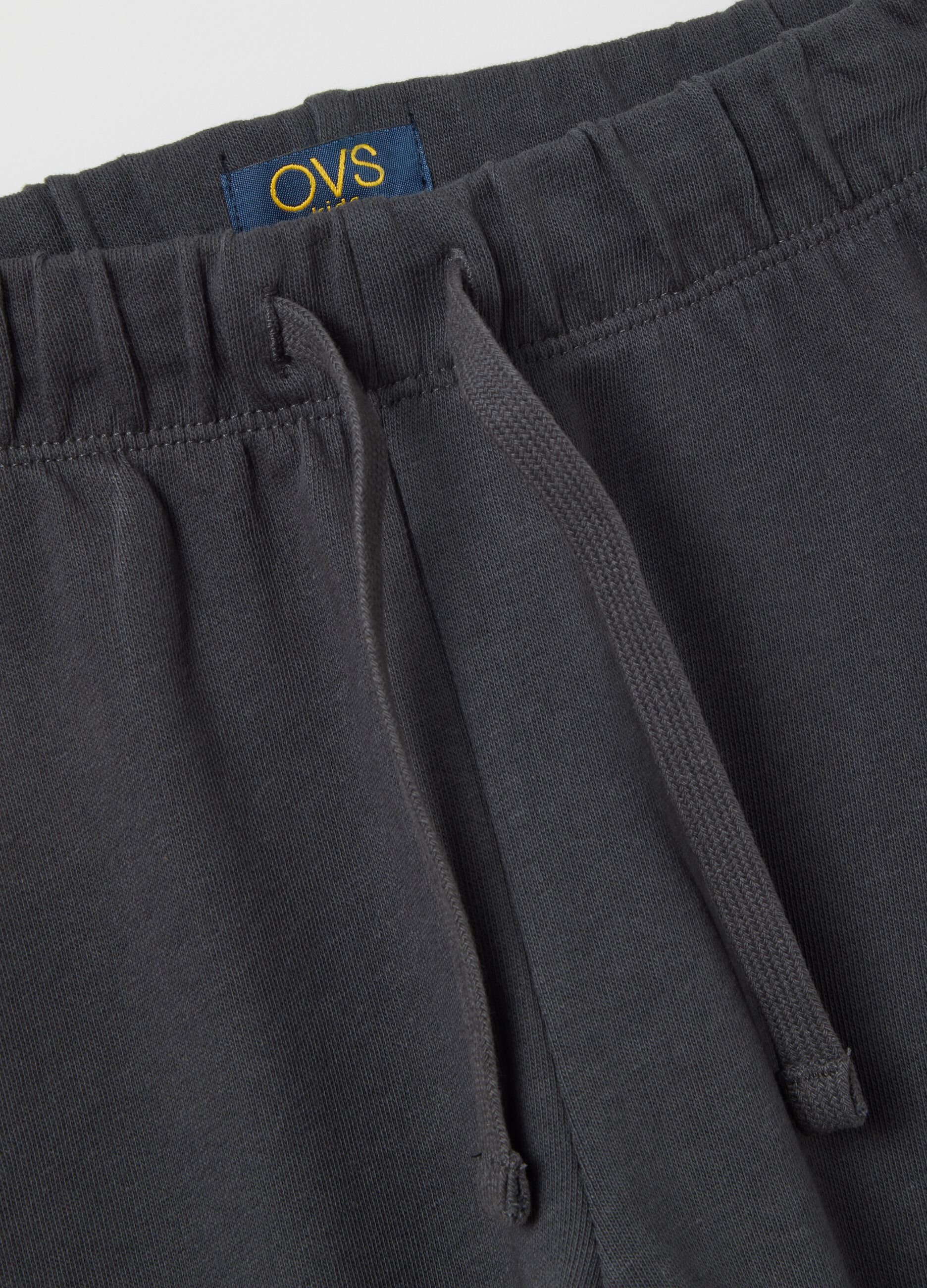 Pantaloni jogger grigi in tessuto felpato