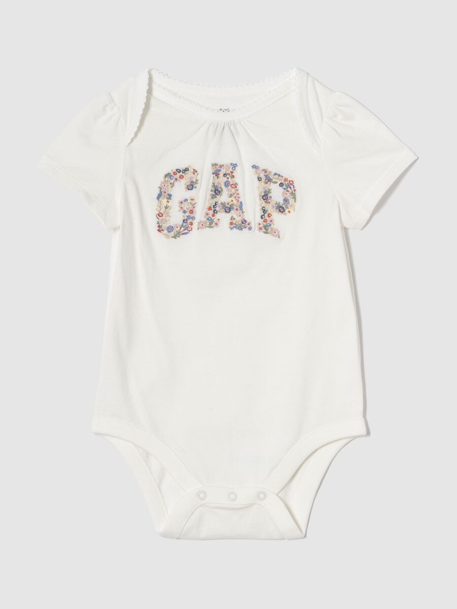 White newborn bodysuit in pure cotton GAP Kids_0