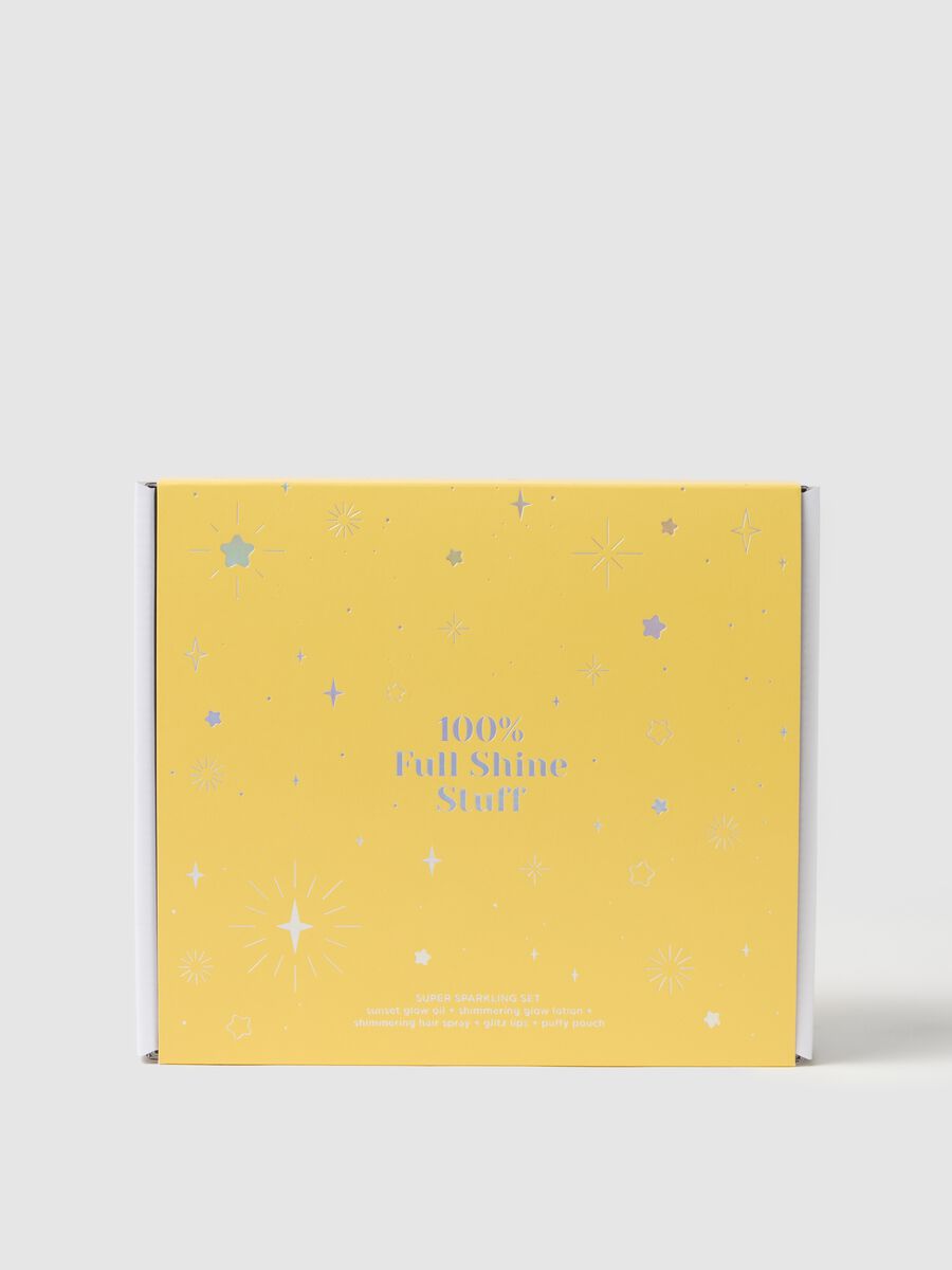 TIME TO SHINE SUPER SPARKLING SET x5 (sunset oil + hair spray + b.lotion + pouch + glitz lips)_0