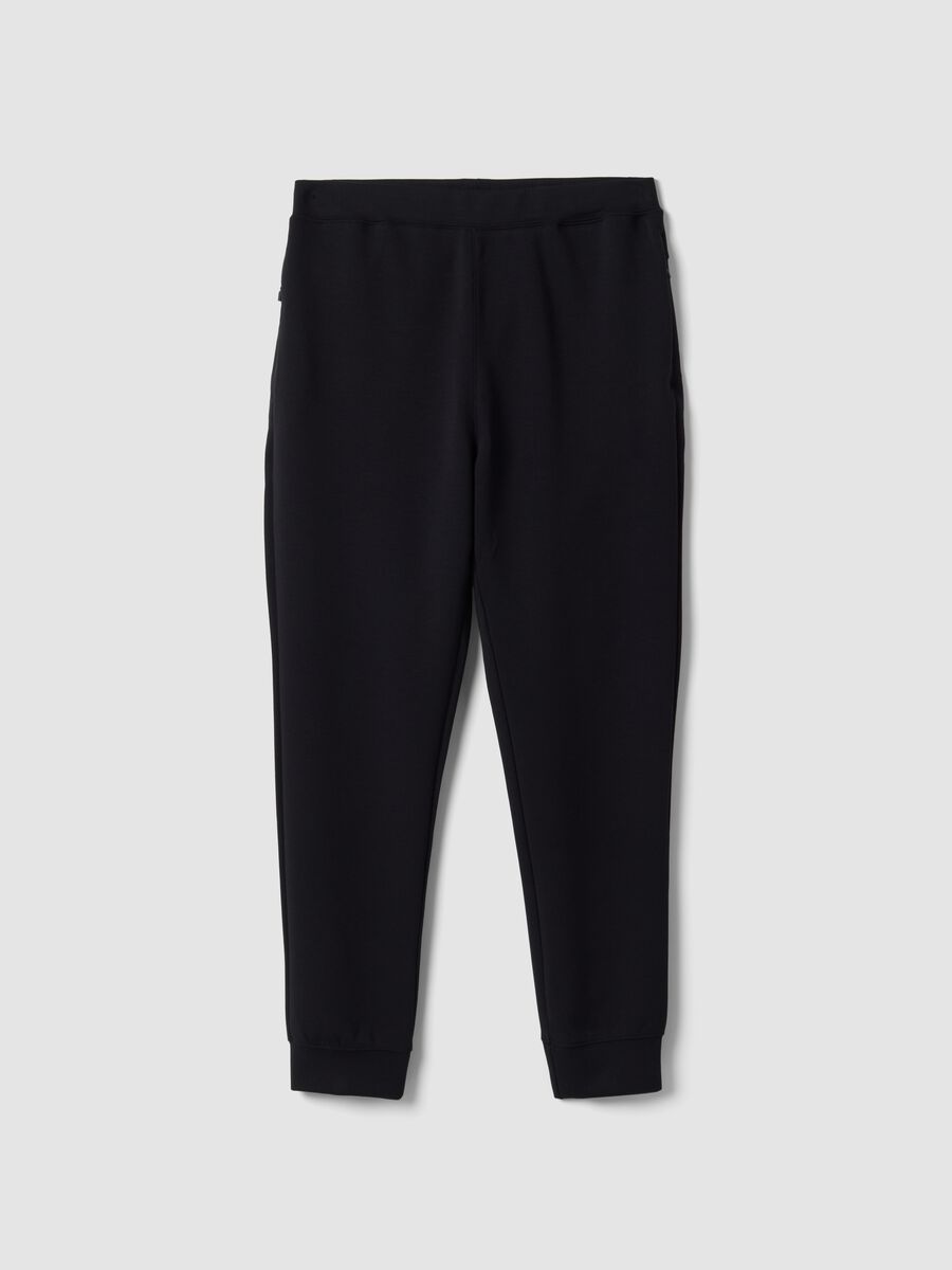 Jogger neri regular fit in tessuto elasticizzato Easy dry_0