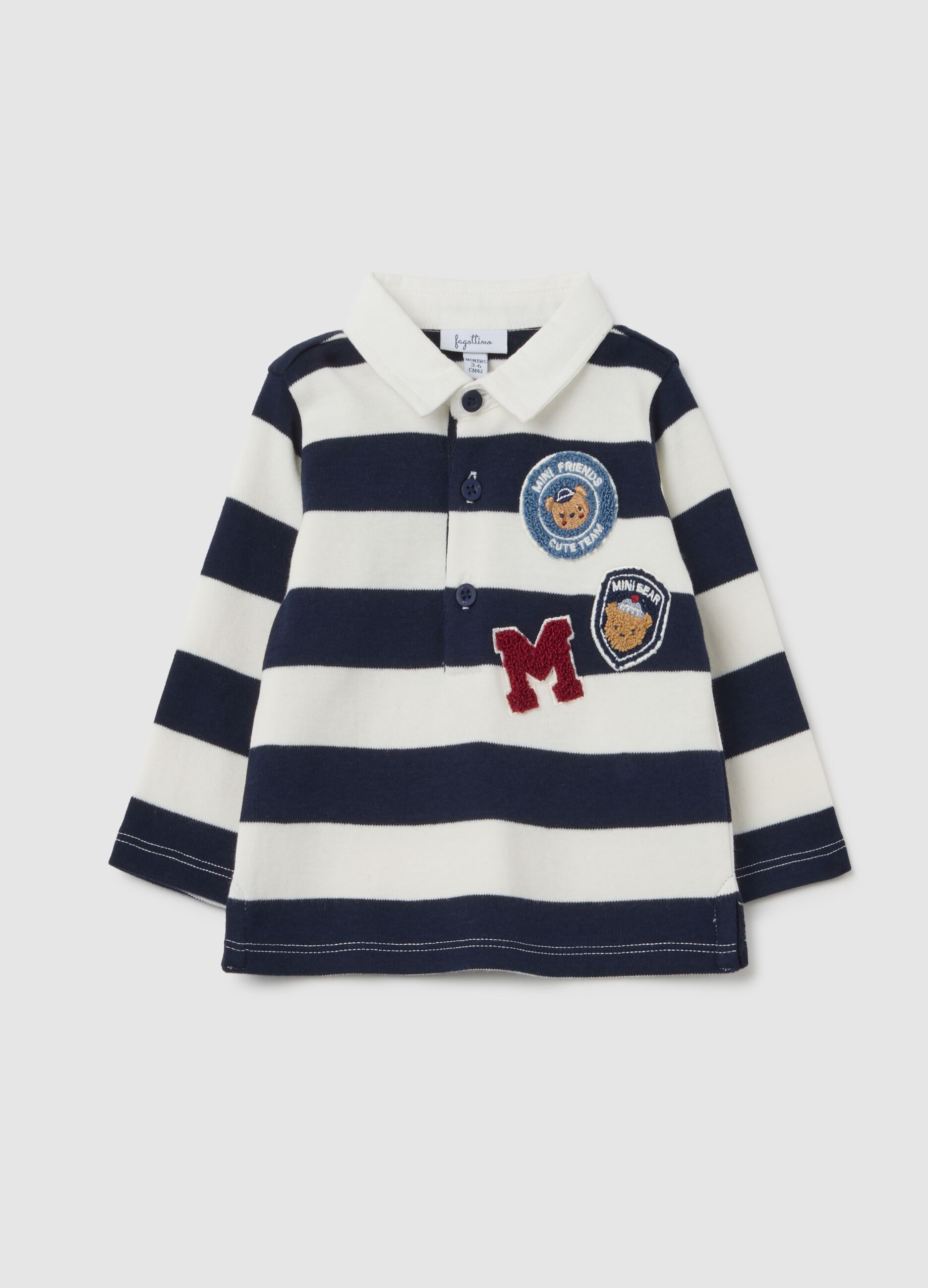 Baby pure cotton striped polo regular fit