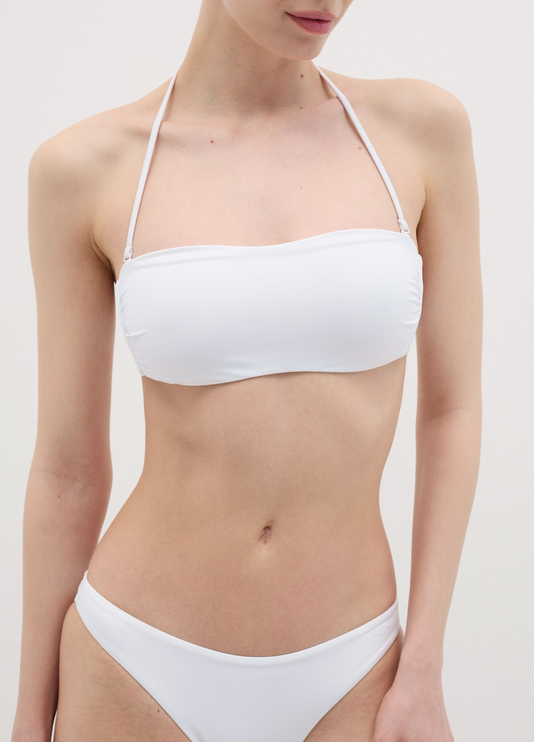 White bandeau bikini top