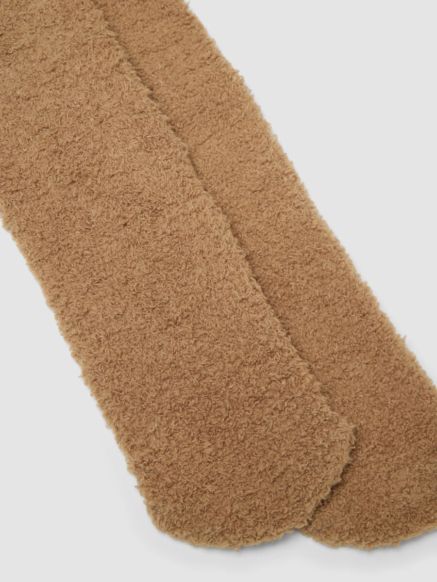 Beige stretch-fabric socks with teddy bear detail_2