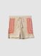 Beige pure cotton crochet shorts_4