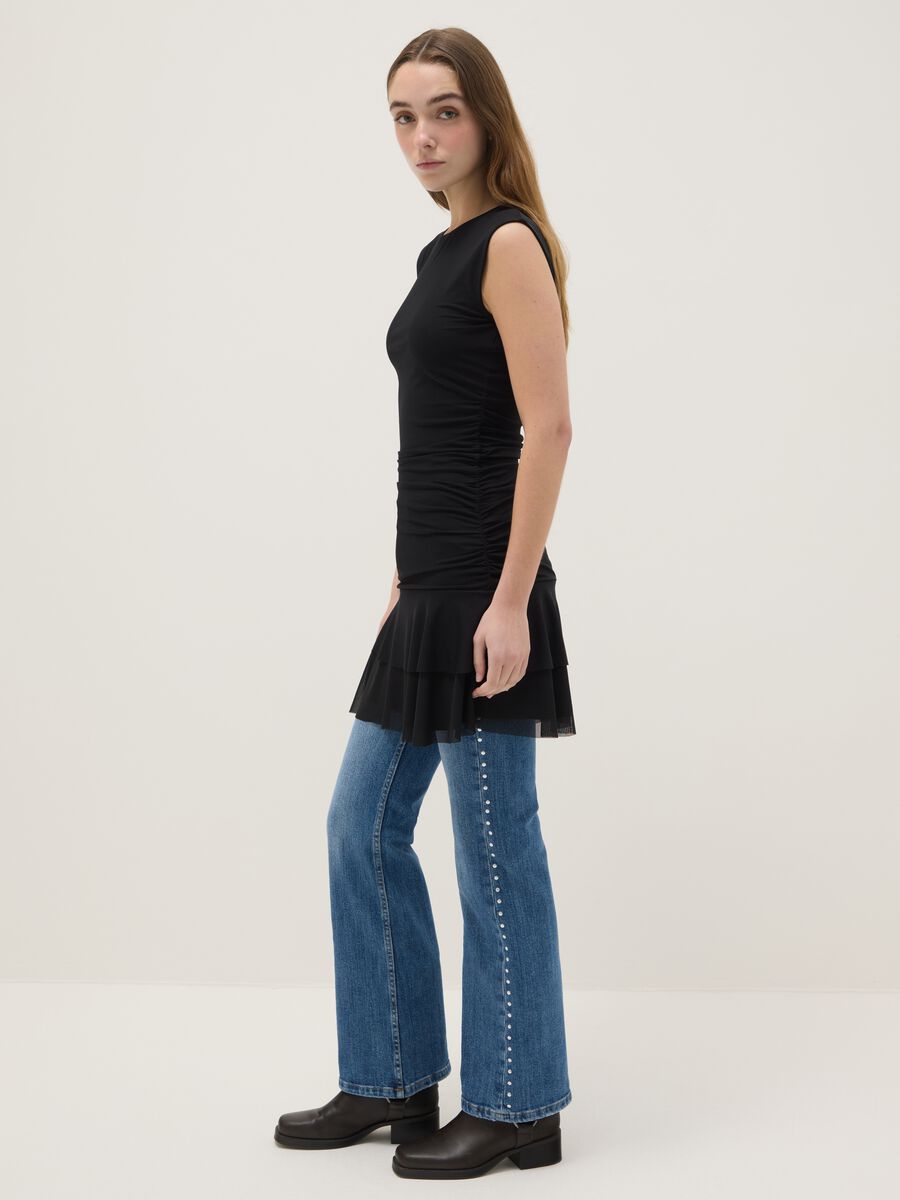 Black Sleeveless Dress Regular Fit_4