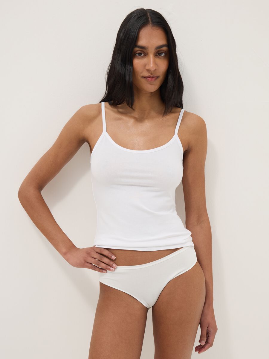 Twin pack of multicolour regular fit stretch cotton vests_0