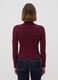 Dark red viscose-blend fitted jumper with funnel neck_3